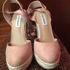 Blush Pink Wedge Sandals